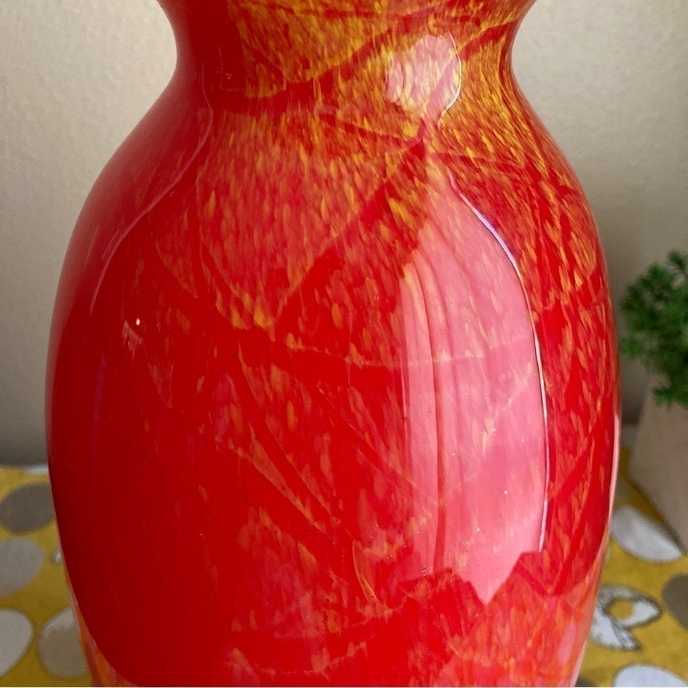 Vintage red and black spotted Murano style vase - Picture 5 of 16